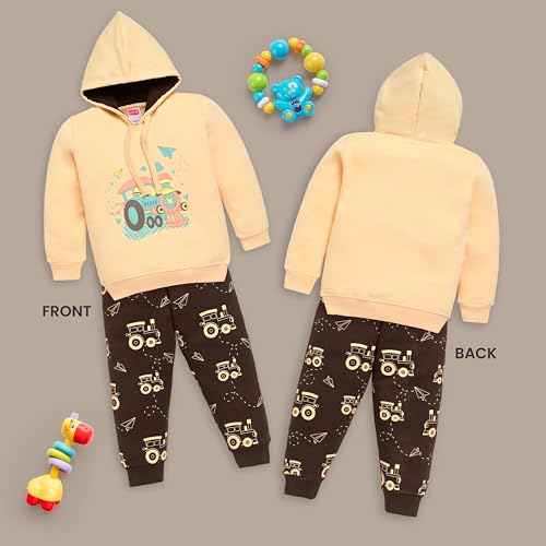 Image of LuvLap Baby Boys Full Sleeve Boys Hooded Sweatshirt & Pyjama Set