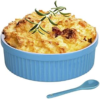 Souffle Dish Ramekins for Baking – 32 Oz, 1 Quart Large Ceramic Oven
