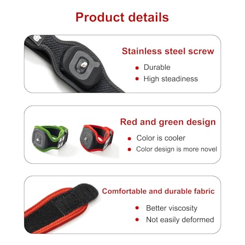 Image of QOi Trackerstraps for Vive Tracker 3.0, 2.0, Tundra Tracker, Vive UltimateTracker Empower Full Body Tracking in VR Chat,and Other FBT Apps(Tracker Sold Separately) 1XBelt 2XShort Band Green and Red