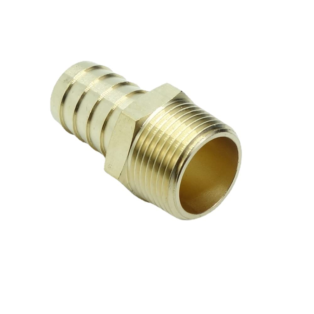 5 Pcs Brass Hose Barb Fittings 1/2" Barb to 1/2 NPT Male Pipe Adapter — view 10