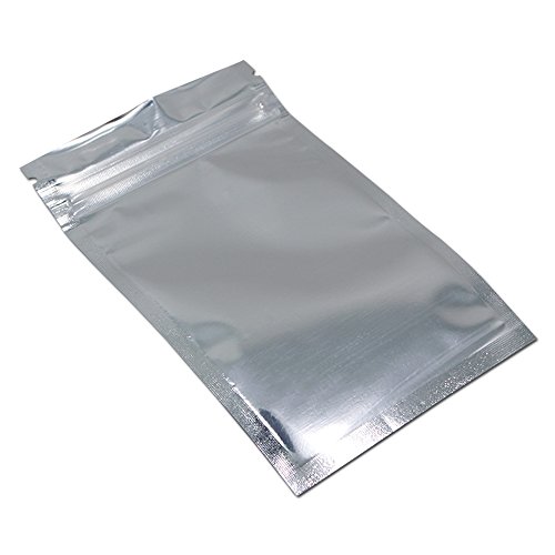WACCOMT Pack 50pcs 20x30 cm (7.87x11.81 inch) Reuse Clear Front Foil Aluminium Zipper Lock Pouch Airtight Heat Seal Mylar Foil Bags for Zip Bag Reusable Lock Seal Sample Storage Bags Smell Proof - Image 3