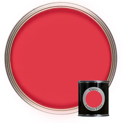 Vintro Paint | Luxury Matt Emulsion | Smooth Chalky Finish | Multi Surface Paint | for Walls, Ceilings, Wood and Metal | 125ml (Red - Poppy)