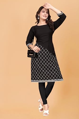 Image of Women's Short Kurti in TopsTunic Rayon Cotton Blend | Ladies Ethnic Tunic
