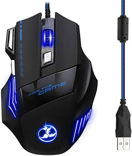 Zelota Mouse Gaming 9200 DPI Con Pesi Regolabili, 8 Pulsanti E LED RGB - Cablato USB, Ergonomico Nero