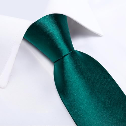 Image of DiBanGu Mens Solid Color Tie and Pocket Square Set Woven Silk Plain Necktie & Handkerchief for Men Wedding Party Formal
