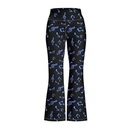 Musical Note Children's Flared Yoga Pants Stylish High Waisted Long Leggings 2025 Kids Bell Bottoms2