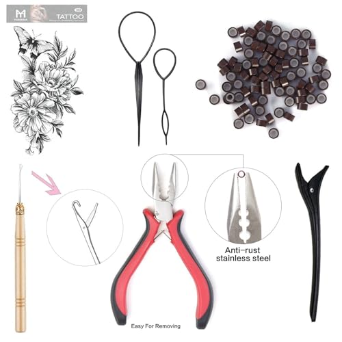 Hair Tinsel Kit with Tools 16 Colors 8000 Strands Fairy Hair Tinsel Heat Resistant Sparkling Shiny Tinsel Hair Extensions 48 Inch Colorful Hair Tinsel strands Kit (12 Colors 3000strands, 16Colors)