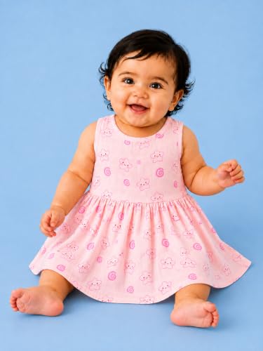 Image of Kidbea Bamboo Cotton Baby Girl Dress, Sleeveless Casual Wear Girls Frock