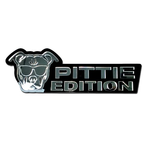 Image of Car Emblem: Dog Car Badge Laser Cutting Emblem Cool Decals Trucks German Shepherd Badge Corgi Edition Doodle Golden Retriever Vehicles Dachshund Addition Rottweiler (Silver Pittie)