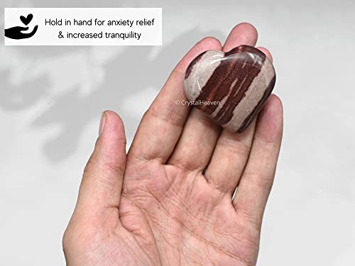 Image of Narmada Shiva Lingam Crystal Heart Palm Pebbles Stones for Anxiety Stress Relief Massage - AAA Grade Original Healing Gemstone Agate Heart Palm Stone for Yoga Meditation Spiritual