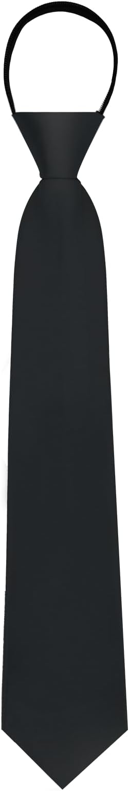 LJBFNN Ties for Women, Womens Black Neck Tie, Zipper Pre Tied Girls Female Necktie for Shirt Uniforms School Wedding
