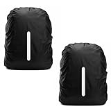 Xthrotsenk 2Pcs Backpack Covers Waterproof Reflective Backpack Rain Covers Outdoor Pack Cover Raincover for Hiking Camping Cycling with Reflective Strip