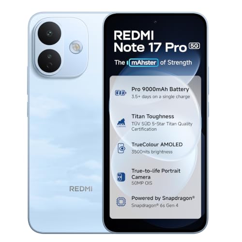 Redmi Note 17 Pro 5G (Cloud Blue, 8GB RAM, 256GB ROM) | 9000mAh B...