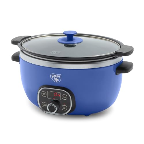 GreenLife 6QT Slow Cooker Blue