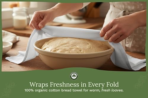 Image of Organic Cotton Tea Towels for Embroidery - Blank Flour Sack Dish Towels for Customization - Perfect White Kitchen Towels for Sublimation to Customize and Personalize - 27 inchx27 inch (White - 5 Pack)