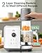 Bear Baby Food Maker with Two Layer Steam Baskets, One Step Baby Food Processor Steamer Puree Blender, Baby Food Mill with Bottle Warming Sterili-zing Auto Cleaning Function, BPA-Free, White