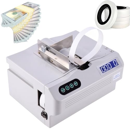 Máquina de Agrupación de Efectivo, Empaquetadora Automática de Fajos de Dinero, Agrupadora Inteligente de Billetes con Detección Automática, Equipo de Enfajado de Papel con Pantalla LCD