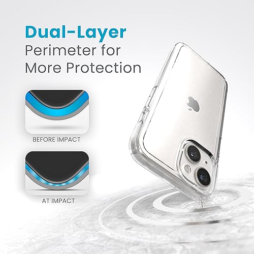 Image of Speck Clear iPhone 17e & iPhone 15 Case - Slim, Drop Protection - for iPhone 15, iPhone 14 & iPhone 13 - Scratch Resistant, Anti-Yellowing, 6.1 Inch Phone Case - GemShell Clear