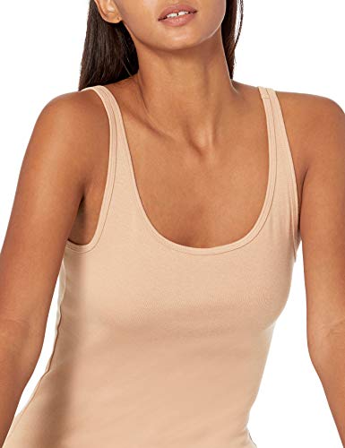 Amazon Essentials Women's Slim-Fit Thin Strap Tank, Pack Of 2, Medium Beige, Small #TOP3