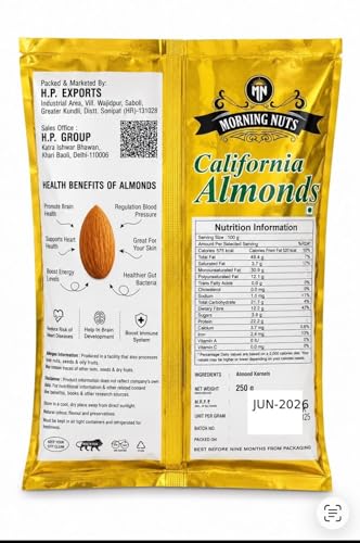 Image of JANNATCASHEW Premium Cashew Nuts W180 Grade 250g and California Almonds 250g Combo Pack | Whole Unsalted Cashew Kernels and Almonds | Crunchy Dry Fruits | Suitable for Snacking, Baking and Cooking