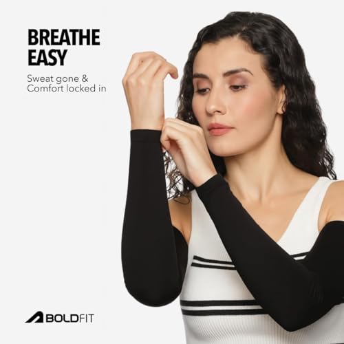 Image of Boldfit Arm Sleeves for Men & Women UV & Sun Protection Hand Cover Sleeves for Boys & Girls for Running, Bike Riding & Outdoor Use - 1 Pair