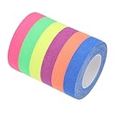 PATIKIL 0.6 x 33 Fuß Neon Gaffer Stoff Klebeband 6 Rollen Fluoreszierendes Klebeband Uv Schwarz Licht Leucht Band für Uv Party Sechs Farben