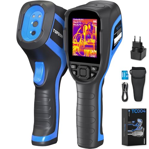 TOPDON Termocamera Professionale TC004, con 320x240 TISR Risoluzione, 32GB Memoria, 12 Ore Autonomia, Registrazione Video, Analisi del PC, Telecamera Infrarossi per Ispezioni Elettriche/HVAC/Edili