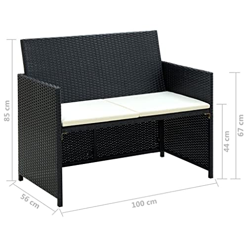 Zerone Conjunto de mesa de jardim, almofada de assento com armação de aço resistente, conjunto de lo