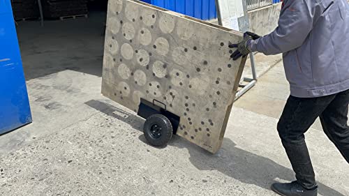 Heavy Duty Panel Dolly, Extended Model Slab Dolly W/Handle & 2 10" Pneumatic Wheels 600Lbs Capacity For Drywall Sheet Heavy Appliance & Material Handling All Terrain Moving Cart Panel Dolly - Black #TOP7