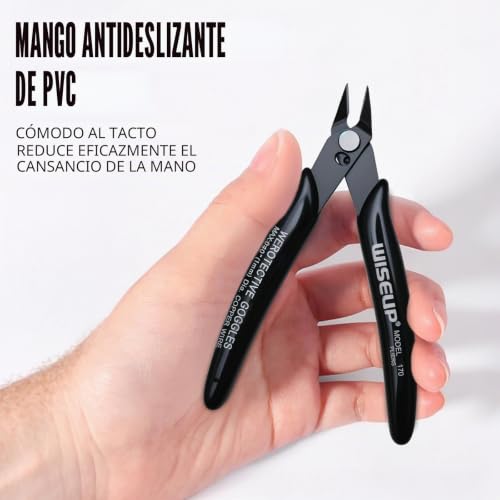 Miniatura 5 de Wiseup 5 Cortadores De Alambre Pequeños, 170 Microcortadores De Alambre Con Cremallera Lateral Para Hacer Joyas, Electrónica, Modelo Sprue, Cobre Suave