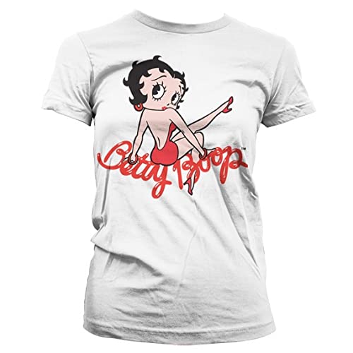 Betty Boop Officiellement sous Licence Classic Pose Femme T-Shirt (Blanc), Small Cover