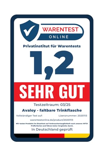 Avaloy faltbare Trinkflasche auslaufsicher Trinkflasche Silikon 600 ml Wasserflasche für kohlensäurehaltige Getränke Wasserflasche weiche Flasche Festival Flasche (Schwarz)