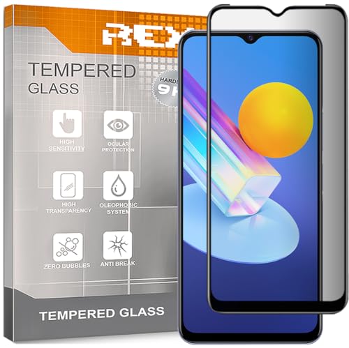 REY Protector de Pantalla Antiespía para Vivo Y72 5G - Y52 5G - Y17s - Y22s - Y33s 4G - Y21 - Y21s, Cristal Vidrio Templado Premium
