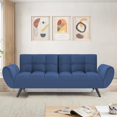 Homies Life Convertible Futon Sofa Bed, Linen Sleeper Couch, 74