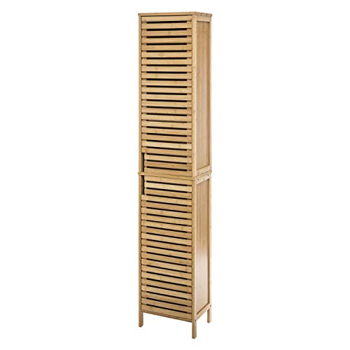 AC-Déco Colonne de Rangement - Sicela - 34 x 24 x 170 cm - Bambou