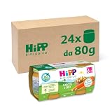 HiPP - Omogeneizzato Biologico per Neonati, Gusto Carote e Ceci, Fonte di Proteine Vegetali, 24 Vasetti da 80 gr