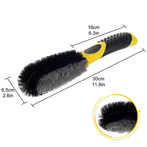 image for Newruiheng 4 Pack Car Wheel Cleaner Brush Kit with Short Handle, Car T