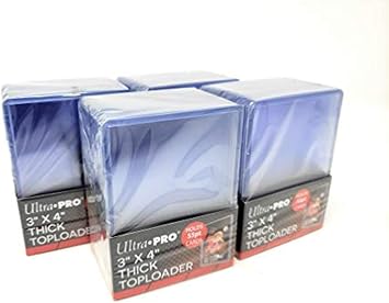 Ultra Pro 4 55pt Top Loaders - 25 Toploaders Per Pack 100 Total - Thick Action Packed Baseball, Football, Basketball, Hockey, Gaming