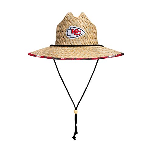 Image of NFL Team Logo Americana Floral Lifeguard Beach Straw Sun Hat