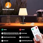 Gewiny Shower Lamp Battery Operated Outdoor Table Lamps Cordless Waterproof LED Dimmable Warm White and RGB Table Lamps Rechargeable Lamp Outdoor Lamps for Patio/Bathroom（Black）