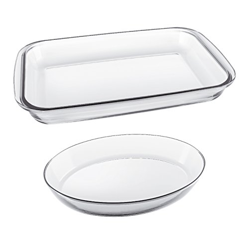 Conjunto de Refratários, Retangular, 2 Peças, Incolor, Marinex