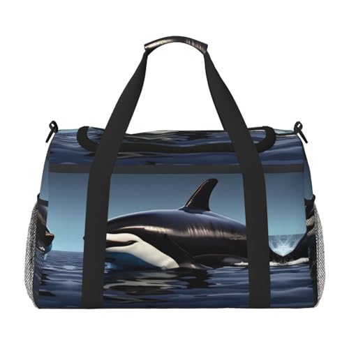 Sac de week-end orque polyvalent noir pour adulte, parfait comme bagage à main de sport