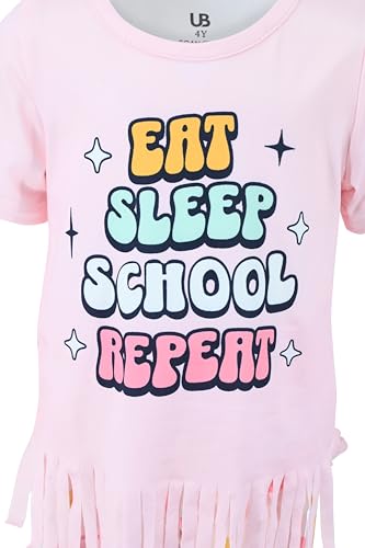 Image of Unique Baby 2 Piece Girls Bell Bottom Leggings Outfit with Short Sleeved Shirt Kid and Toddler Clothes Set