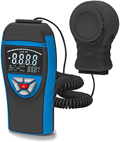 Lux Fot�metro Digital INFURIDER YF-8801C Medidor de Lux de iluminancia Mide con precisi�n la iluminaci�n a 400,000 Lux Fot�metro de Vela de pie con Detector Separable para fotograf�a de Plantas LED