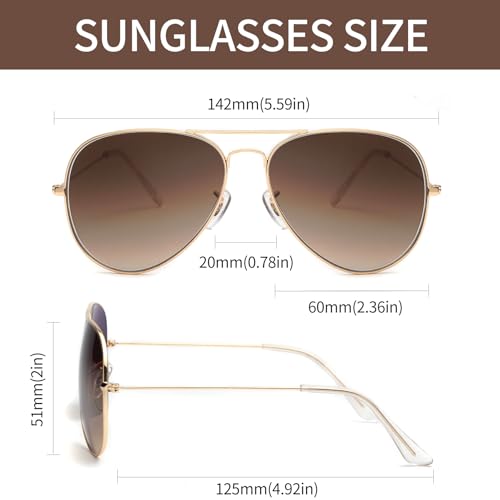 JIMMY SUNSHINE 3 Pack Classic Aviator Sunglasses for Men Women - Driving Eyewear with Real Glass Lens for UV Blocking2