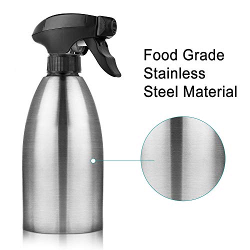 Accmor Olive Oil Sprayer, Vinegar Sprayer Dispenser, Safety Exquisitely Stainless Steel Container Seasoning Kitchenware Tools For Bbq, Cooking, Frying And Grilling (17Oz (500Ml)) #TOP3