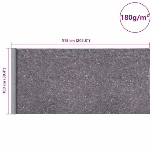 vidaXL Rutschfeste Malervliese 2 Stk. 5 m 180 g/m² Grau, Schutzvlies, Vlies Anti-Rutsch, Bodenschutz Malervlies, Abdeckvlies, Malerabdeckvlies