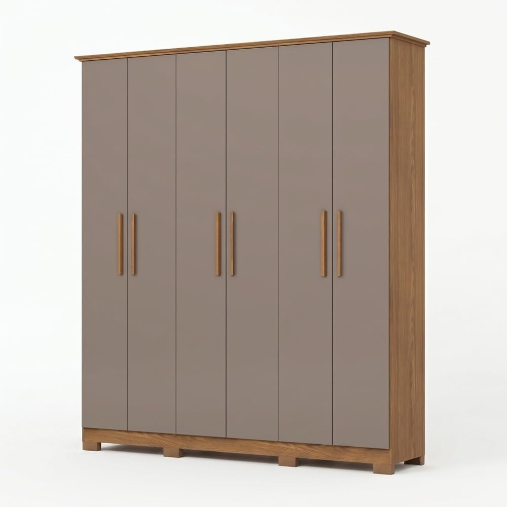 Befara Armario Vestidor 6 Puertas Crisol - Gris Shine/Roble Natural