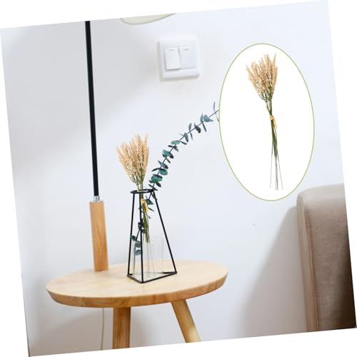 2 piezas de decoración otoño trigo seco artificial miniatura 3