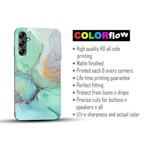 Image of COLORflow Back Cover Compatible with Samsung Galaxy A14 5G / 4G | Beautiful Green Marble | Designer Printed Hard CASE Bumper Back Cover Compatible with Samsung Galaxy A14 5G / 4G